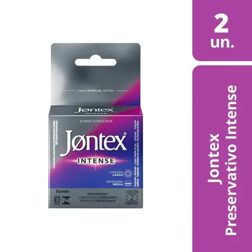 Preservativo Jontex Intense Estimulante com 2 Unidades