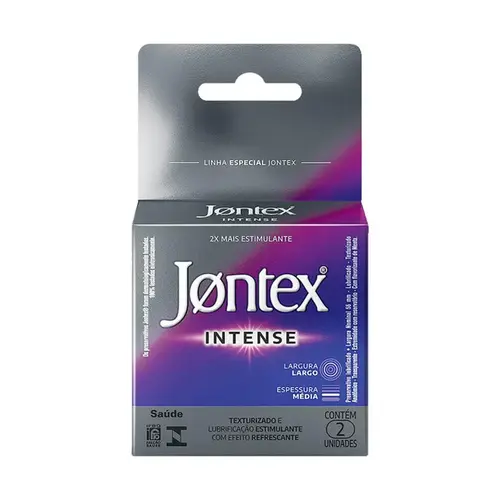 Preservativo Jontex Intense Estimulante com 2 Unidades