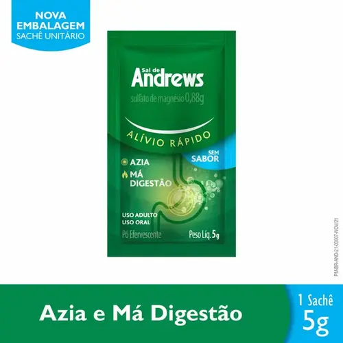 Sal de Andrews Sulfato de Magnésio 0,88g - 1 Envelope com 5g
