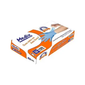 Luva de Vinil Medix Sem Pó - Tamanho G - 100 Unidades