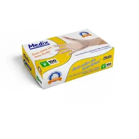 Luva de Vinil Medix Sem Pó - Tamanho P - 100 Unidades