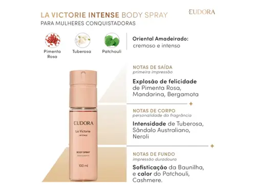 Body Spray Desodorante Eudora La Victorie Intense 100ml