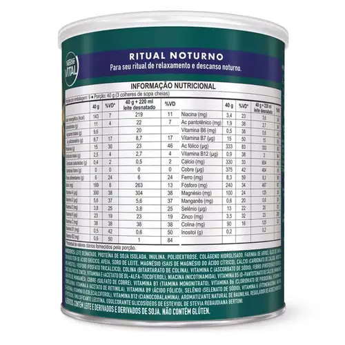 Suplemento Alimentar em Pó Vital Ritual Noturno Baunilha Nestlé 360g