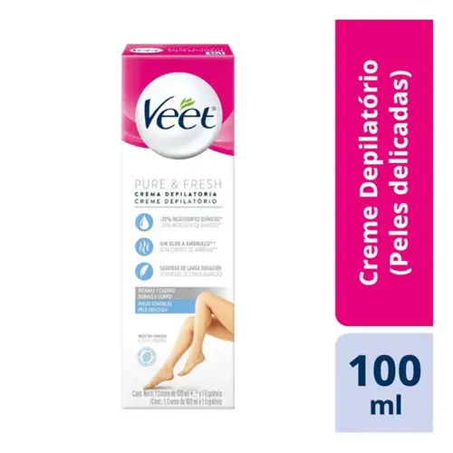 Creme Depilatório Corporal Veet Pure & Fresh Pele Delicada 100ml