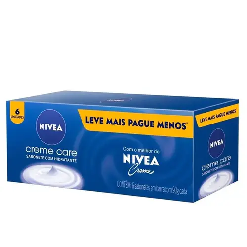 Kit Sabonete em Barra Nivea Creme Care 6 Unidades 90g cada