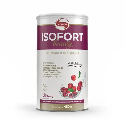 Proteína Vitafor Isofort Beauty Cranberry 450g