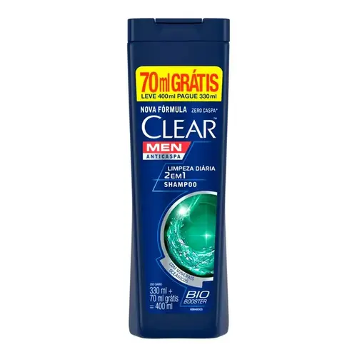 Shampoo Clear Men Anticaspa Limpeza Diária 2 em 1 400ml