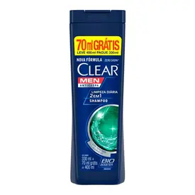 Shampoo Clear Men Anticaspa Limpeza Diária 2 em 1 400ml