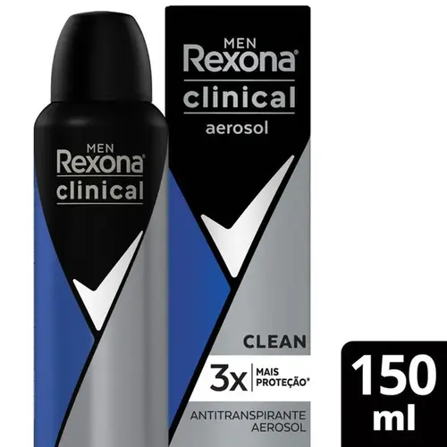 Desodorante Rexona Men Clinical Clean Aerosol Masculino 150ml