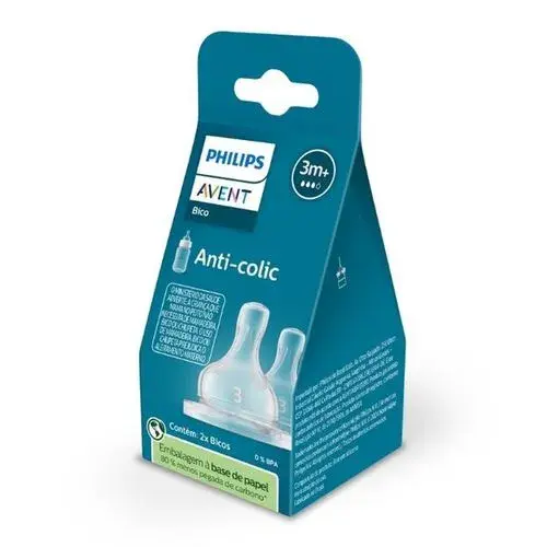 Bico de Mamadeira Avent Anti-colic 3 meses N3 - 2 Unidade