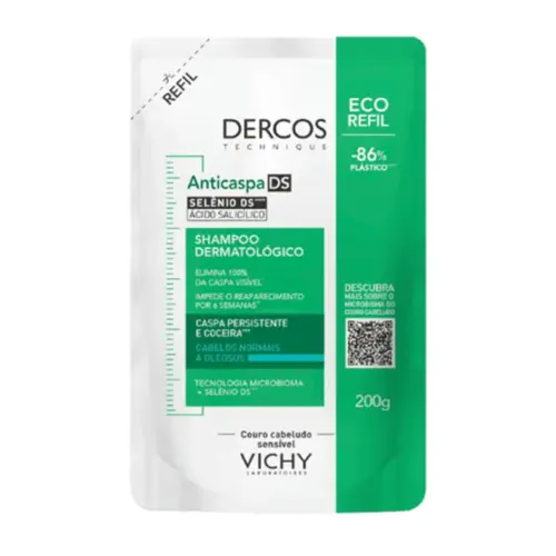 Shampoo Vichy Dercos Anticaspa DS Cabelos Normais a Oleosos Refil 200g