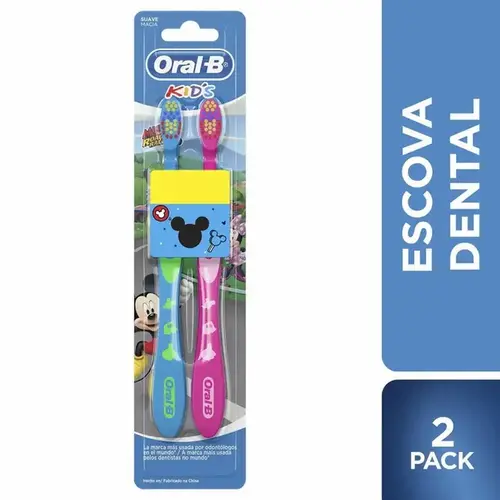 Escova de Dente Infantil Oral B Kids Mickey 2 Unidades