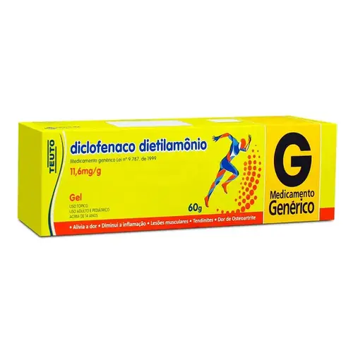 Diclofenaco Dietilamônio Gel 60g - Teuto - Genérico