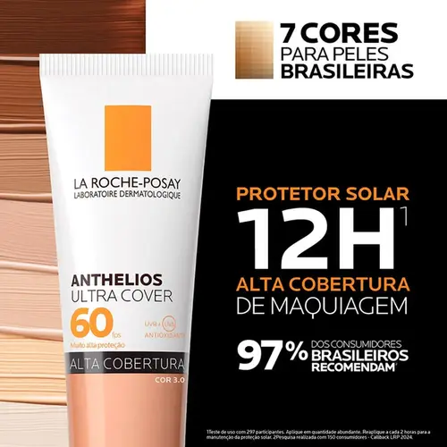 Protetor Solar Facial La Roche-Posay Anthelios Ultra Cover FPS60 Cor 3.0 30g