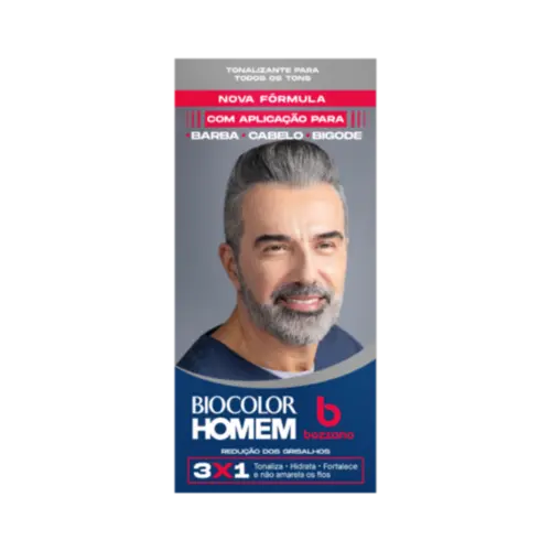 Tonalizante de Cabelo Masculino Biocolor Homem Bozzano Redução dos Grisalhos