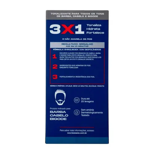 Tonalizante Masculino Bozzano Biocolor Redução dos Grisalhos 1 Unidade