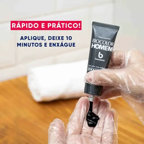 Tonalizante de Cabelo Masculino Biocolor Homem Bozzano Redução dos Grisalhos