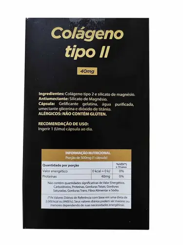 Colágeno Tipo II Gold Lab 40mg 30 Cápsulas