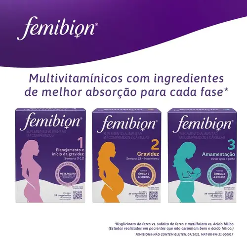 Femibion 1 - Planejamento e Início de Gravidez (Semana 0-12) - 28 Comprimidos