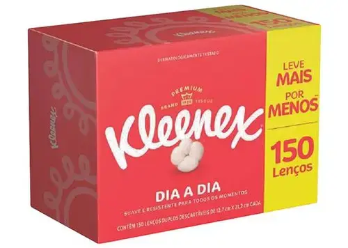 Lenços de Papel Kleenex Dia a Dia Folha Dupla 1 Unidade com 150 Lenços