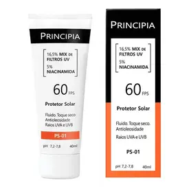 Protetor Solar Facial Principia FPS 60 PS-01 Antioleosidade 40ml Fluido