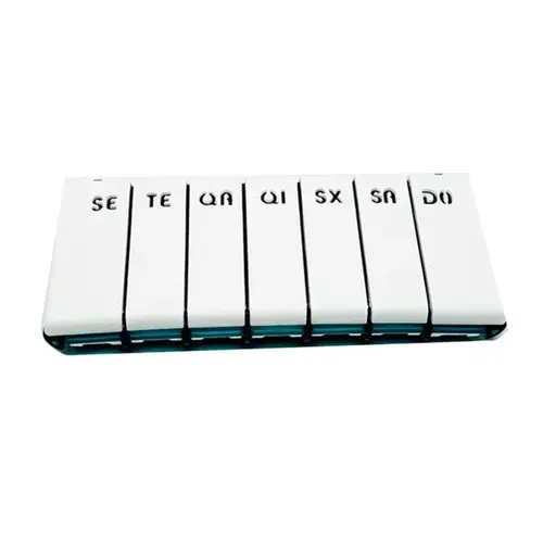 Porta Comprimido Semanal Pilbox City - Azul Turquesa