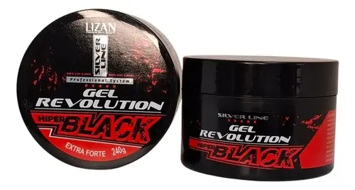 Gel Capilar Fixador Revolution Hiper Black Silver Line 240g