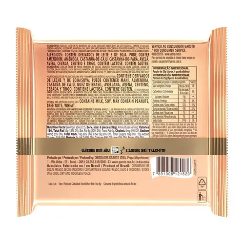 Chocolate Garoto Talento Recheado Doce de Leite 85g