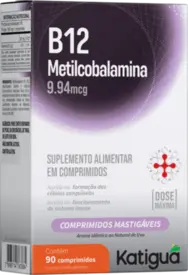 Vitamina B12 Metilcobalamina 9,94mcg Katiguá 90 Comprimidos Mastigáveis