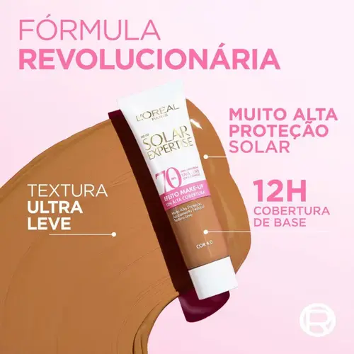Protetor Solar Facial L’Oréal Paris Exertise Efeito Make Fps70 Cor 4.0 30g