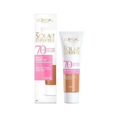 Protetor Solar Facial L’Oréal Paris Exertise Efeito Make Fps70 Cor 4.0 30g