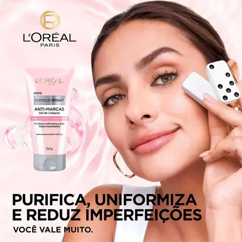 Gel de Limpeza Facial L'Oréal Paris Glycolic Bright Anti-Marcas 150g