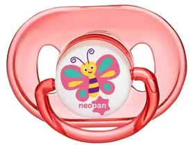 Chupeta Neopan Decorada Rosa Abelha Silicone Bico Ortodôntico Nº1 0-6 Meses - 1 Unidade