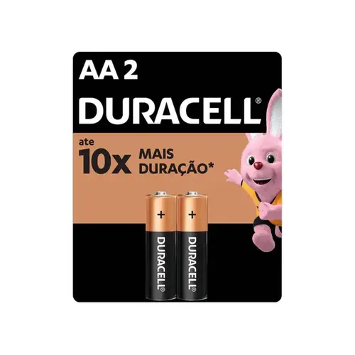 Pilha Alcalina Duracell AA Pequena 2 Unidades