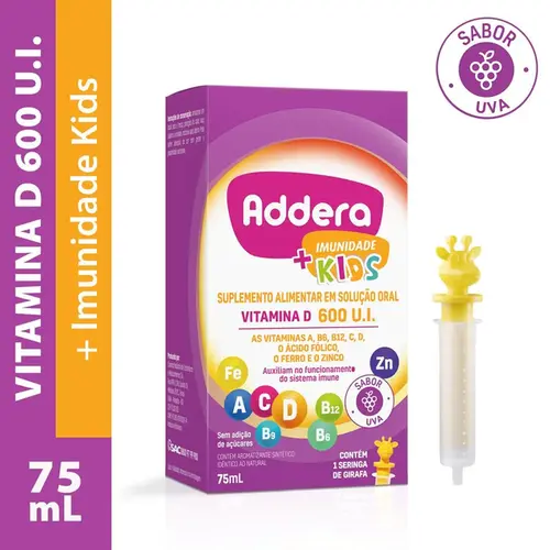 Addera+ Imunidade Kids Gotas 600UI Sabor Uva Solução Oral 75ml