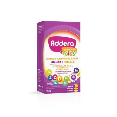 Addera+ Imunidade Kids Gotas 600UI Sabor Uva Solução Oral 75ml