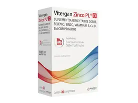 Suplemento Alimentar Vitergan Zinco PL D 30mg 30 Comprimidos