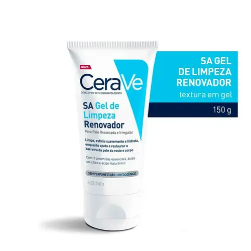 Gel de Limpeza Facial Cerave SA Renovador Pele Ressecada sem Perfume 150g