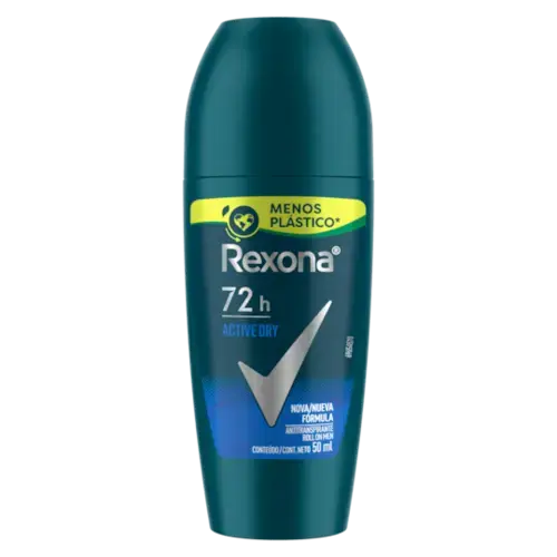 Desodorante Rexona Men Active Dry Roll On Masculino 50ml