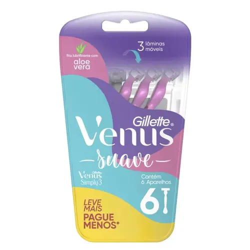 Aparelho de Depilar Gillette Venus Suave 6 Unidades