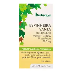 Espinheira Santa 380mg Herbarium 45 Cápsulas