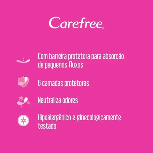 Protetor Diário Carefree Proteção sem Perfume 40 Unidades