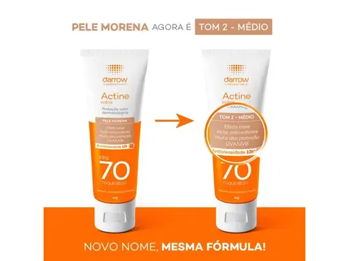 Protetor Solar Facial Darrow Actine FPS70 Tom 2 40g