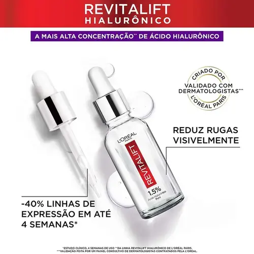 Sérum Facial Preenchedor Anti-Idade L'Oréal Paris Revitalift Hialurônico 15ml