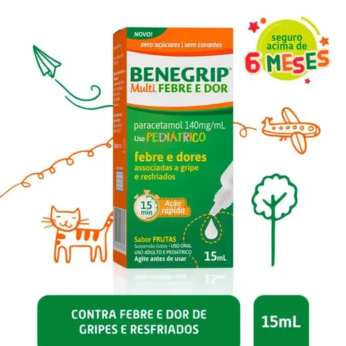 Benegripe Multi Febre e Dor Infantil Gotas 15ml