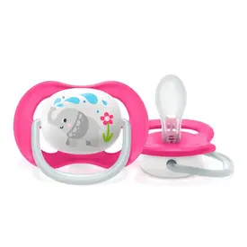 Chupeta Philips Avent Ultra Air 6-18 Meses Menina Elefante 1 Unidade
