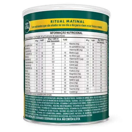 Suplemento Alimentar em Pó Vital Ritual Matinal Sabor Baunilha Nestlé 360g