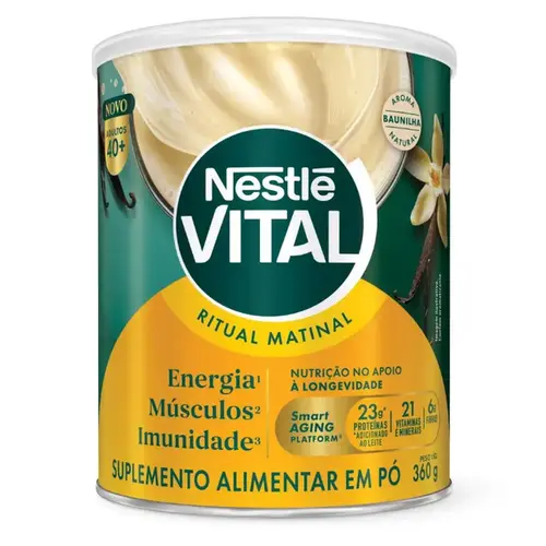 Suplemento Alimentar em Pó Vital Ritual Matinal Sabor Baunilha Nestlé 360g