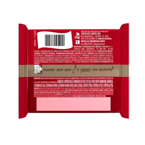Chocolate Garoto Talento Avelã 25g