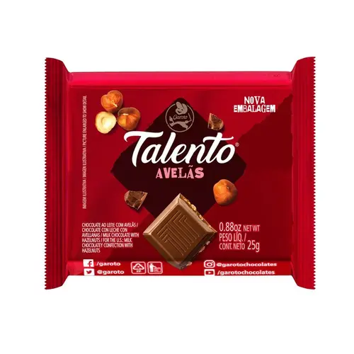 Chocolate Garoto Talento Avelã 25g